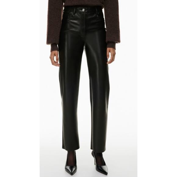 Wilfred Pants - Wilfred The Melinda Pant High-waisted Vegan Leather Straight Leg Sz 10